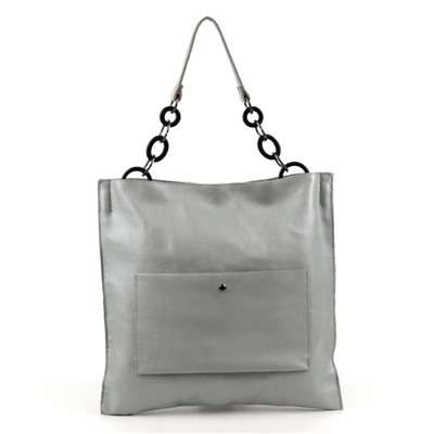 Женская кожаная плоская сумка хобо А8357 Блу Грей