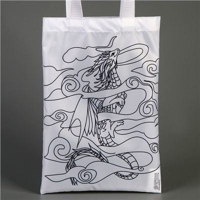 Сумка-шопер, раскраска «Летящий дракон», 32 х 23 см