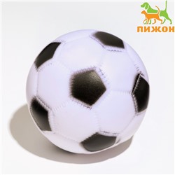 Игрушка пищащая "Мяч Футбол" для собак, 6,2 см, белая