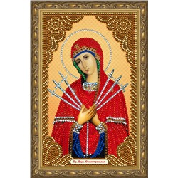Алмазная живопись икона Пресвятая Богородица Семистрельная 20х30
