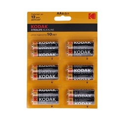 Батарейка алкалиновая Kodak Xtralife, AA, LR6-12BL, 1.5В, блистер, 12 шт.