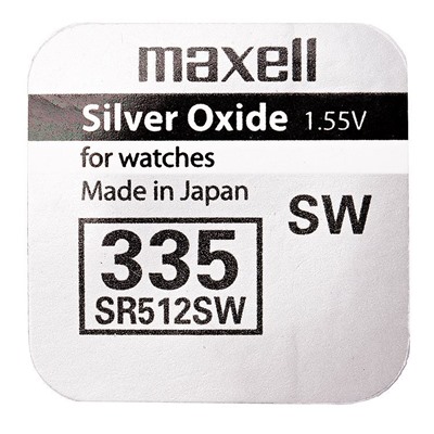 Элемент серебряно-цинковый Maxell 335, SR512SW (10) (100) .. ЦЕНА УКАЗАНА ЗА 1 ШТ