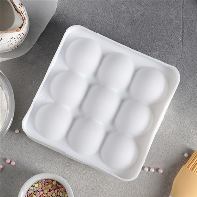 Форма для муссовых десертов и выпечки Доляна «Сладкие шарики», 14,8×4,1 см (внутренний размер 12,5×12,5 см), цвет белый