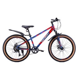 Велосипед 24" рама 13" 7sp GT2421 SPM COMIRON REBEL сине-красный