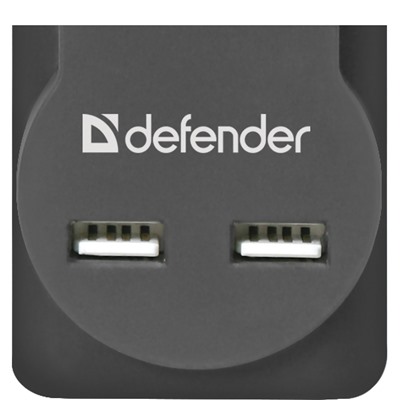 Сетевой фильтр Defender DFS 753, 5 розеток, 3 м (black)