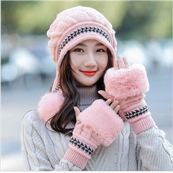Комплект женский ( шапка + перчатки ) АС-0334