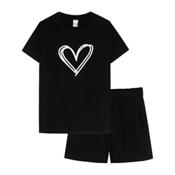 ЛГ-4342/1 Пижама женская (футболка, шорты) Чёрный