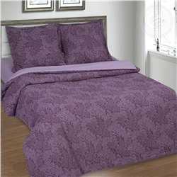 Комплект постельного белья из поплина с простыней на резинке Вирджиния фиолетовая