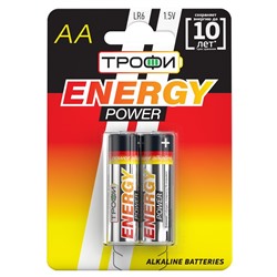 Батарейка AA Трофи LR6 ENERGY POWER  Alkaline (2-BL) (40/320) ЦЕНА УКАЗАНА ЗА 2 ШТ