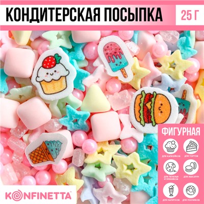 Посыпка кондитерская фигурная пасха: розовая, жёлтая, голубая, 25 г.