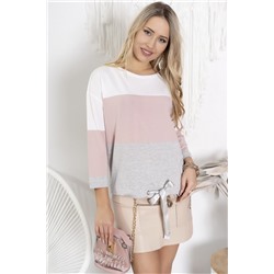 HAJDAN BL1120  серый/розовый/белый блузка