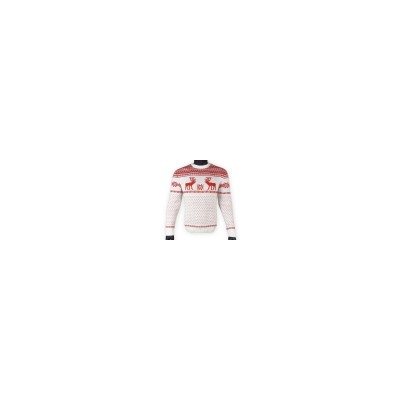 Шерстяной свитер с красным скандинавским рисунком - 120.13