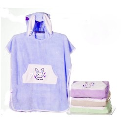 Полотенце-капюшон из микрофибры "Зайка" для мальчика в ассортименте (Единый размер)