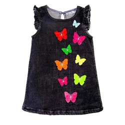 Джинсовое платье для с бабочками