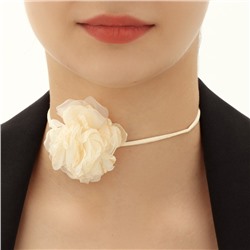 Чокер «Танго» роза воздушная, цвет молочный, 37 см