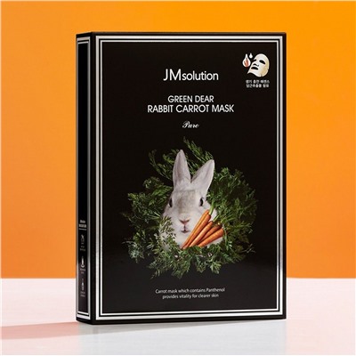 JMsolution Успокаивающая тканевая маска с экстрактом моркови / Green Dear Rabbit Carrot Mask, 30 мл
