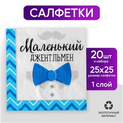 Cалфетки «Маленький джентльмен», 25х25 см, набор 20 шт.