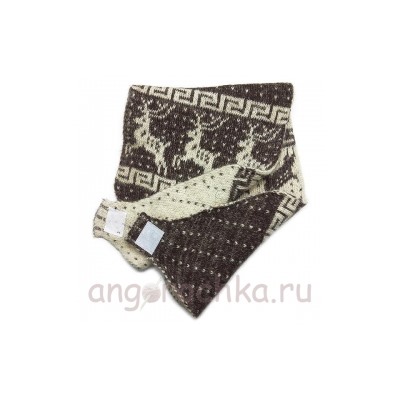 Вязаный шерстяной шарф в полоску - 140.1