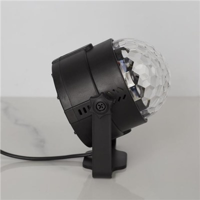 Световой прибор «Хрустальный шар» 7.5 см, пульт ДУ, свечение RGB, 220 В