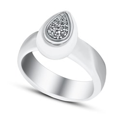 Серебряное кольцо с керамикой и куб.цирконием