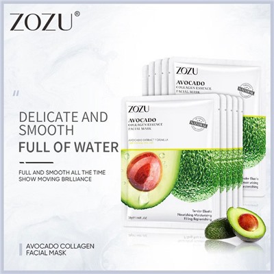 Тканевая маска в авокадо и коллагеном ZOZU Avocado Collagen Essence Facial Mask