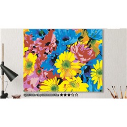 Картина по номерам на холсте 50х40 см. «Яркие цветы». TM Selfica