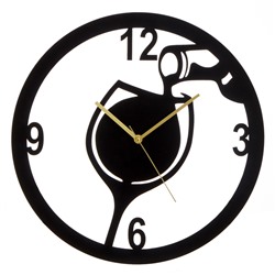 Часы настенные из металла "Бокал вина", плавный ход, d-40 см