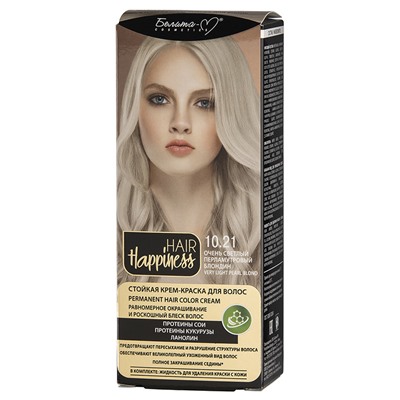 HAIR Happiness Стойкая крем-краска для волос №10.21 Очень светлый перламутровый блондин