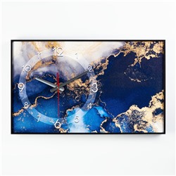 Часы-картина настенные, интерьерные "Мрамор", плавный ход, 57 х 35 х 4 см