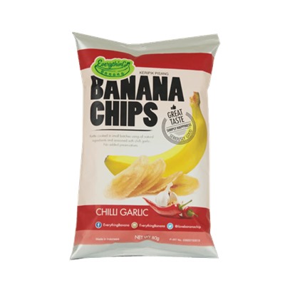 банановые чипсы Everything Чили и чеснок 80гр