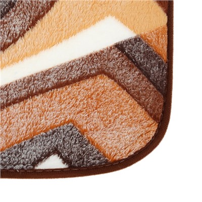 Набор ковриков для ванны и туалета «Геометрия», 3 шт: 35×39, 40×50, 50×80 см, цвет коричневый