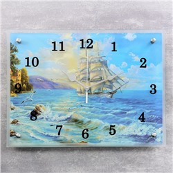 Часы настенные, серия: Море, "Корабль", 30х40 см