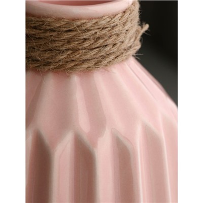 Ваза настольная «Геометрия», h=18 см, цвет розовый, керамика, 1 сорт, Иран