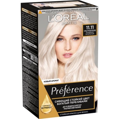 Краска для волос L'Oreal Preference Recital «Ультраблонд», тон 11.11, холодный пепельный