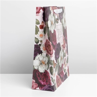Пакет ламинированный вертикальный «Цветы», L 31 × 40 × 11,5 см