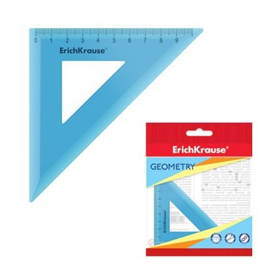 Треугольник  9 см х 45 градусов Standard голубой 52986 Erich Krause