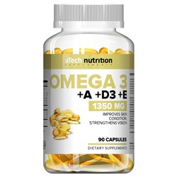 Витаминно-минеральный комплекс Омега3+А+Д3+Е, 90 капс. aTech nutrition