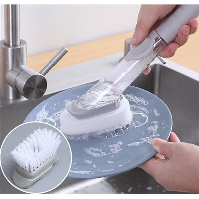 Автоматическая щетка для мытья посуды # C0HT2 # 1 ручка + 2 кисти + 2 губки.