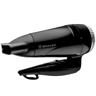 Фен BRAYER 3024BR, 1600 Вт, 2 скорости, 1 температурный режим, концентратор, чёрный