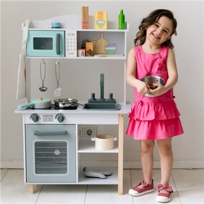 Детская деревянная игровая кухня «Грейси Стайл» с 27 аксессуарами