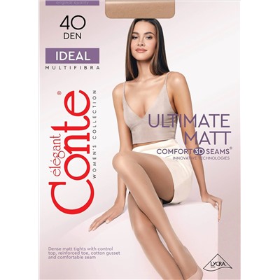 CONTE IDEAL 40 Матовые колготки женские с эффектом пудры «ultimate matt»