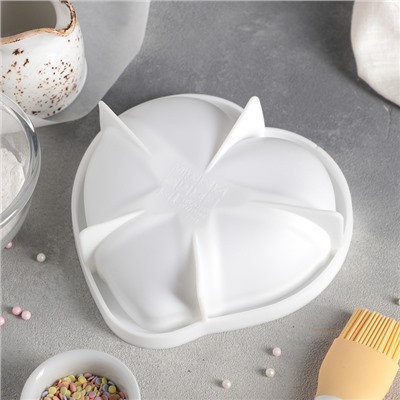Форма для муссовых десертов и выпечки «Сердце малое», 17,5×4,7 см, цвет белый