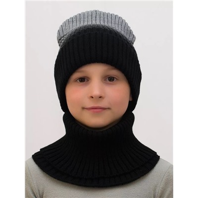 Комплект весна-осень для мальчика шапка+снуд Комфорт (Цвет черный), размер 52-56