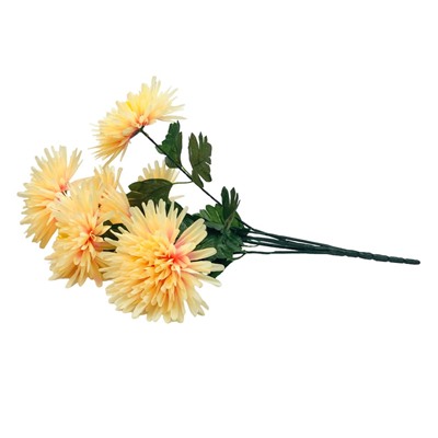 Букет цветов Хризантемы светло желтые 7 бутонов ,60см