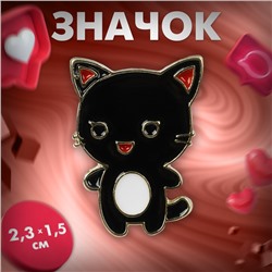 Значок «Котеечка», цвет чёрно-белый в золоте