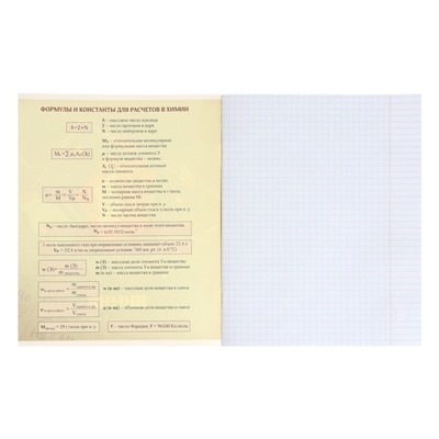 Тетрадь предметная "Пиксели" 36 листов в клектку "Химия", со справочным материалом, обложка мелованный картон, блок офсет