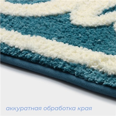Коврик для ванной и туалета SAVANNA «Bath», 40×60 см, цвет голубой
