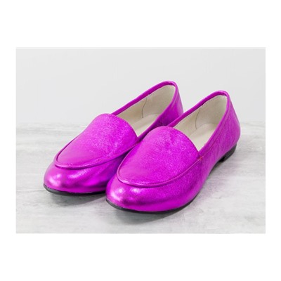 Кожаные блестящие туфли цвета фуксия, на низком ходу, обувь от ТМ Джино Фиджини, Т-17060/1-08