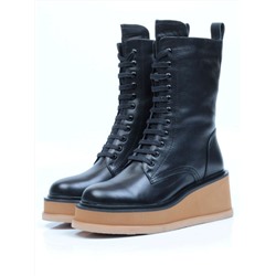 DMD-M7063 BLACK Ботинки зимние женские (натуральная кожа, натуральный мех) размер 36
