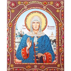 Алмазная живопись икона фигурными стразами Святая Блаженная Ксения Петербургская 20х25